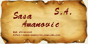 Saša Amanović vizit kartica